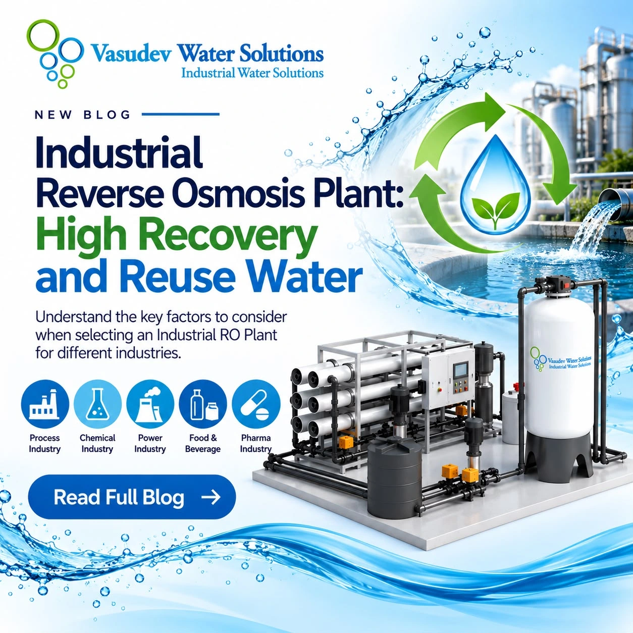 Industrial High Recovery RO Plant for Water Reuse